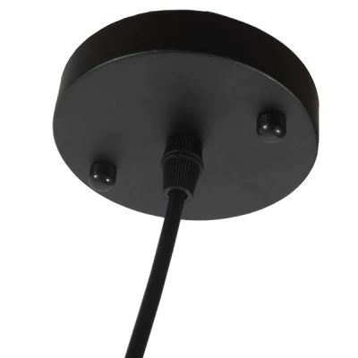 GloboStar® EARTH 01205 Vintage Κρεμαστό Φωτιστικό Φιγούρα Μονόφωτο 1 x E27 IP20 Μαύρο Μέταλλο - Μ30 x Π30 x Υ30cm