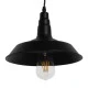 Vintage Κρεμαστό Φωτιστικό Οροφής με Ντουί 1 x E27 AC 220-240V IP20 - Μαύρο - Μ26 x Π26 x Υ25cm GloboStar® RAY 01050 Vintage Industrial Κρεμαστό Φωτιστικό Οροφής Μονόφωτο 1 x E27 Μαύρο Μεταλλικό Καμπάνα Φ26 x Y25cm