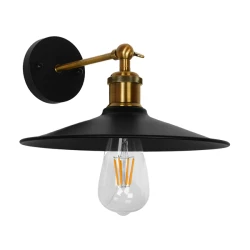 Vintage επιτοίχιο φωτιστικό kelvo® MINIMALL με ντουί 1 x E27 AC 220-240V IP20 μαύρο & χρυσό 22x39x18cm 01039 Vintage επιτοίχιο φωτιστικό kelvo® MINIMALL με ντουί 1 x E27 AC 220-240V IP20 μαύρο & χρυσό 22x39x18cm 01039