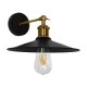 Vintage επιτοίχιο φωτιστικό kelvo® MINIMALL με ντουί 1 x E27 AC 220-240V IP20 μαύρο & χρυσό 22x39x18cm 01039