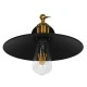 Vintage επιτοίχιο φωτιστικό kelvo® MINIMALL με ντουί 1 x E27 AC 220-240V IP20 μαύρο & χρυσό 22x39x18cm 01039