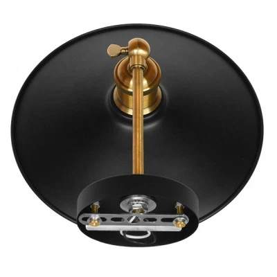 Vintage επιτοίχιο φωτιστικό kelvo® MINIMALL με ντουί 1 x E27 AC 220-240V IP20 μαύρο & χρυσό 22x39x18cm 01039