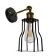 GloboStar® CATEL 01054 Vintage Industrial Φωτιστικό Τοίχου Απλίκα Μονόφωτο Μαύρο Μεταλλικό Πλέγμα Φ15 x Μ26 x Π15 x Υ30cm