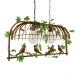 GloboStar® NEST 01645 Vintage Κρεμαστό Φωτιστικό Φιγούρα Δίφωτο 2 x E27 IP20 Χάλκινο Μέταλλο με Πράσινο Πλαστικό - Μ73.6 x Π37.5 x Y38.5cm