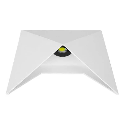 Μοντέρνη επιτοίχια απλίκα LED kelvo® STEALTH 10W 1200lm 60° AC 220-240V IP65 ψυχρό λευκό 6000K Bridgelux COB chip λευκό ματ 17x7.5x17cm