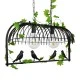 GloboStar® NEST 01643 Vintage Κρεμαστό Φωτιστικό Φιγούρα Δίφωτο 2 x E27 IP20 Μαύρο Μέταλλο με Πράσινο Πλαστικό - Μ73.6 x Π37.5 x Y38cm