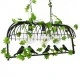 GloboStar® NEST 01646 Vintage Κρεμαστό Φωτιστικό Φιγούρα Τρίφωτο 3 x E27 IP20 Μαύρο Μέταλλο με Πράσινο Πλαστικό - Μ85.5 x Π37.5 x Y38cm