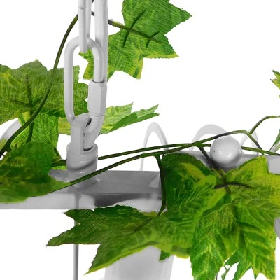 GloboStar® NEST 01647 Vintage Κρεμαστό Φωτιστικό Φιγούρα Τρίφωτο 3 x E27 IP20 Λευκό Μέταλλο με Πράσινο Πλαστικό - Μ85.5 x Π37.5 x Y38cm
