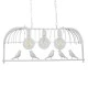 GloboStar® NEST 01647 Vintage Κρεμαστό Φωτιστικό Φιγούρα Τρίφωτο 3 x E27 IP20 Λευκό Μέταλλο με Πράσινο Πλαστικό - Μ85.5 x Π37.5 x Y38cm