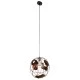 GloboStar® EARTH 01665 Vintage Industrial Κρεμαστό Φωτιστικό Οροφής Μονόφωτο 1 x E27 Καφέ Σκουριά Μεταλλικό Πλέγμα Φ40 x Υ40cm