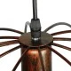 GloboStar® EARTH 01665 Vintage Industrial Κρεμαστό Φωτιστικό Οροφής Μονόφωτο 1 x E27 Καφέ Σκουριά Μεταλλικό Πλέγμα Φ40 x Υ40cm