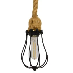 Vintage Κρεμαστό Φωτιστικό Οροφής με Ντουί 1 x E27 AC 220-240V IP20 - Μαύρο & Μπεζ - Μ11 x Π11 x Υ25cm