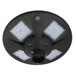 Φωτιστικό κεφαλής Post Top πλατείας LED 25W ψυχρό λευκό 6000K 2000lm 120° με ενσωματωμένο φωτοβολταϊκό πάνελ & μπαταρία 24000mAh & αισθητήρα κίνησης-ημέρας-νύχτας Φ50cm x Υ19cm IP65
