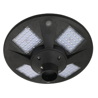 Φωτιστικό κεφαλής Post Top πλατείας LED 25W ψυχρό λευκό 6000K 2000lm 120° με ενσωματωμένο φωτοβολταϊκό πάνελ & μπαταρία 24000mAh & αισθητήρα κίνησης-ημέρας-νύχτας Φ50cm x Υ19cm IP65