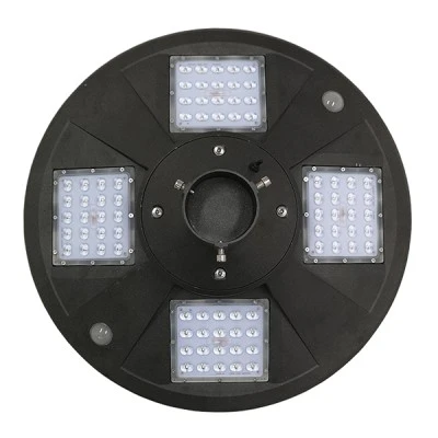 Φωτιστικό κεφαλής Post Top πλατείας LED 25W ψυχρό λευκό 6000K 2000lm 120° με ενσωματωμένο φωτοβολταϊκό πάνελ & μπαταρία 24000mAh & αισθητήρα κίνησης-ημέρας-νύχτας Φ50cm x Υ19cm IP65