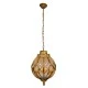 GloboStar® ETOILE 00987 Vintage Industrial Κρεμαστό Φωτιστικό Οροφής Μονόφωτο 1 x E27 Μπρονζέ Χρυσό Μεταλλικό Πλέγμα με Μελί Γυαλί Φ28 x Υ38cm