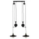 GloboStar® CARILO 01550 Vintage Industrial Κρεμαστό Φωτιστικό Οροφής Δίφωτο 2 x E27 Μαύρο Μεταλλικό με Ρυθμιζόμενη Ανάρτηση Μ72 x Π26 x Υ120cm
