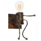 GloboStar® LITTLE MAN 01592 Μοντέρνο Φωτιστικό Τοίχου Απλίκα Μονόφωτο Καφέ Σκουριά Μεταλλικό Μ12 x Π19 x Υ17cm