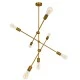GloboStar® ESTHER 00993 Μοντέρνο Industrial Φωτιστικό Οροφής Πολύφωτο 7 x E27 Χρυσό Μεταλλικό Φ75 x Υ88cm