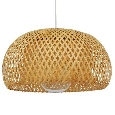 Boho κρεμαστό φωτιστικό SAN TROPEZ μονόφωτο καφέ ξύλινο Bamboo Φ38 1 x E27 AC 220-240V