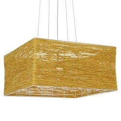 Boho κρεμαστό φωτιστικό INCASS  μονόφωτο καφέ ξύλινο Bamboo 5 x E27 AC 220-240V