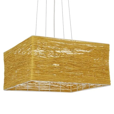 Boho κρεμαστό φωτιστικό INCASS  μονόφωτο καφέ ξύλινο Bamboo 5 x E27 AC 220-240V
