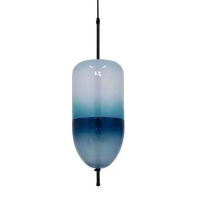 Μοντέρνο κρεμαστό φωτιστικό TEARDROP οροφής 3 x G4 AC 220-240V γυάλινο τιρκουάζ διάφανο Φ20cm