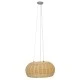 Boho κρεμαστό φωτιστικό DE LA MER μονόφωτο καφέ ξύλινο Bamboo Φ45 3 x E27 AC 220-240V