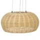 Boho κρεμαστό φωτιστικό DE LA MER μονόφωτο καφέ ξύλινο Bamboo Φ45 3 x E27 AC 220-240V