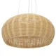 Boho κρεμαστό φωτιστικό DE LA MER μονόφωτο καφέ ξύλινο Bamboo Φ45 3 x E27 AC 220-240V