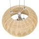 Boho κρεμαστό φωτιστικό DE LA MER μονόφωτο καφέ ξύλινο Bamboo Φ45 3 x E27 AC 220-240V