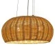 Boho κρεμαστό φωτιστικό DE LA MER μονόφωτο καφέ ξύλινο Bamboo Φ45 3 x E27 AC 220-240V