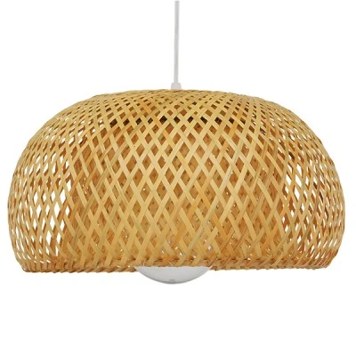 Boho κρεμαστό φωτιστικό SAN TROPEZ μονόφωτο καφέ ξύλινο Bamboo Φ38 1 x E27 AC 220-240V