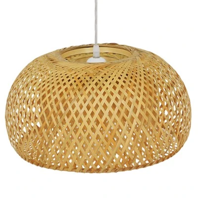 Boho κρεμαστό φωτιστικό SAN TROPEZ μονόφωτο καφέ ξύλινο Bamboo Φ38 1 x E27 AC 220-240V