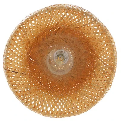 Boho κρεμαστό φωτιστικό SAN TROPEZ μονόφωτο καφέ ξύλινο Bamboo Φ38 1 x E27 AC 220-240V