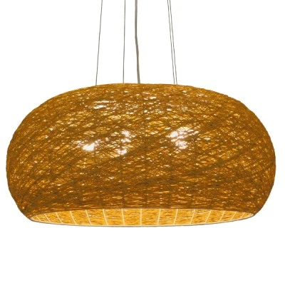 Boho κρεμαστό φωτιστικό FIJI INCASS μονόφωτο καφέ ξύλινο BAMBOO Φ60 5 x E27 AC 220-240V