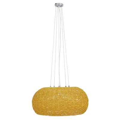 Boho κρεμαστό φωτιστικό FIJI INCASS μονόφωτο καφέ ξύλινο BAMBOO Φ60 5 x E27 AC 220-240V