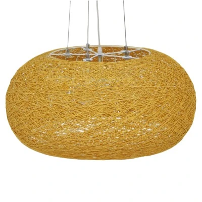 Boho κρεμαστό φωτιστικό FIJI INCASS μονόφωτο καφέ ξύλινο BAMBOO Φ60 5 x E27 AC 220-240V