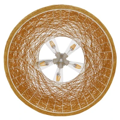 Boho κρεμαστό φωτιστικό FIJI INCASS μονόφωτο καφέ ξύλινο BAMBOO Φ60 5 x E27 AC 220-240V