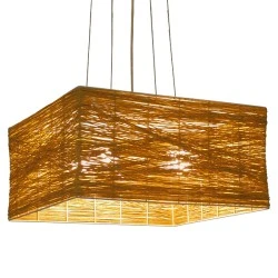 Boho κρεμαστό φωτιστικό INCASS  μονόφωτο καφέ ξύλινο Bamboo 5 x E27 AC 220-240V