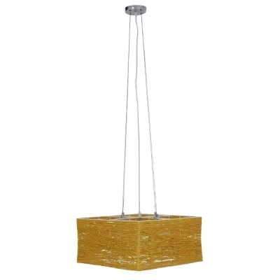 Boho κρεμαστό φωτιστικό INCASS  μονόφωτο καφέ ξύλινο Bamboo 5 x E27 AC 220-240V