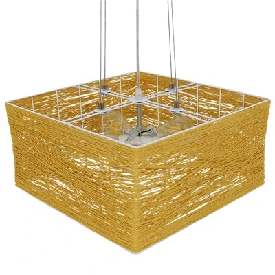 Boho κρεμαστό φωτιστικό INCASS  μονόφωτο καφέ ξύλινο Bamboo 5 x E27 AC 220-240V