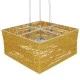 Boho κρεμαστό φωτιστικό INCASS  μονόφωτο καφέ ξύλινο Bamboo 5 x E27 AC 220-240V