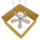 Boho κρεμαστό φωτιστικό INCASS  μονόφωτο καφέ ξύλινο Bamboo 5 x E27 AC 220-240V