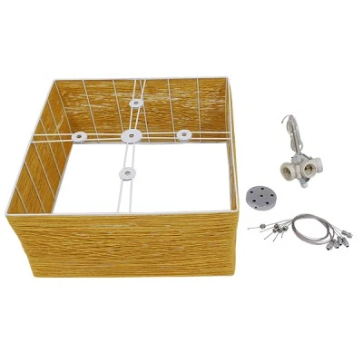 Boho κρεμαστό φωτιστικό INCASS  μονόφωτο καφέ ξύλινο Bamboo 5 x E27 AC 220-240V