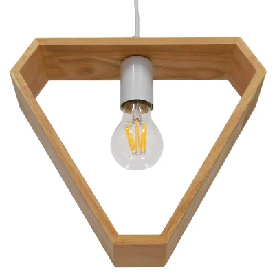 Μοντέρνο κρεμαστό φωτιστικό οροφής ELISE μονόφωτο με ντουί E27 AC 220-240V μπεζ ξύλινο δρυς