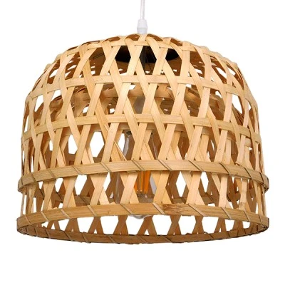 Boho κρεμαστό φωτιστικό MANGEA μονόφωτο καφέ ξύλινο Bamboo Ø32xY30cm 1 x E27 AC 220-240V