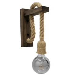 Boho φωτιστικό τοίχου - απλίκα kelvo® KENSI με ντουί E27 1xE27 AC 220-240V IP20 καφέ & μπεζ 7x19x28cm 00883