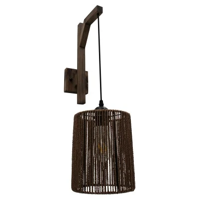 Φωτιστικό τοίχου – απλίκα Boho kelvo® CASTI με ντουί E27 IP20 καφέ 18x30x75cm 00887