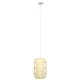 Boho κρεμαστό φωτιστικό HIBISCUS μονόφωτο μπεζ ξύλινο Bamboo Φ25xΥ42cm 1 x E27 AC 220-240V
